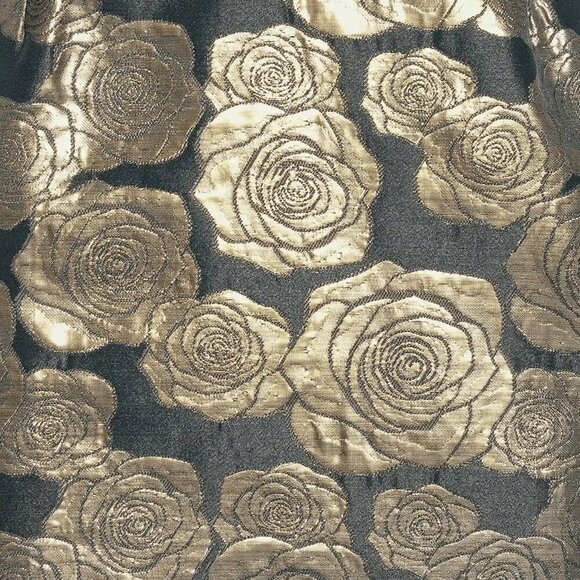 NWT Lulus Great Night Black and Gold Floral Print Jacquard Strapless Dress​ - Picture 5 of 8